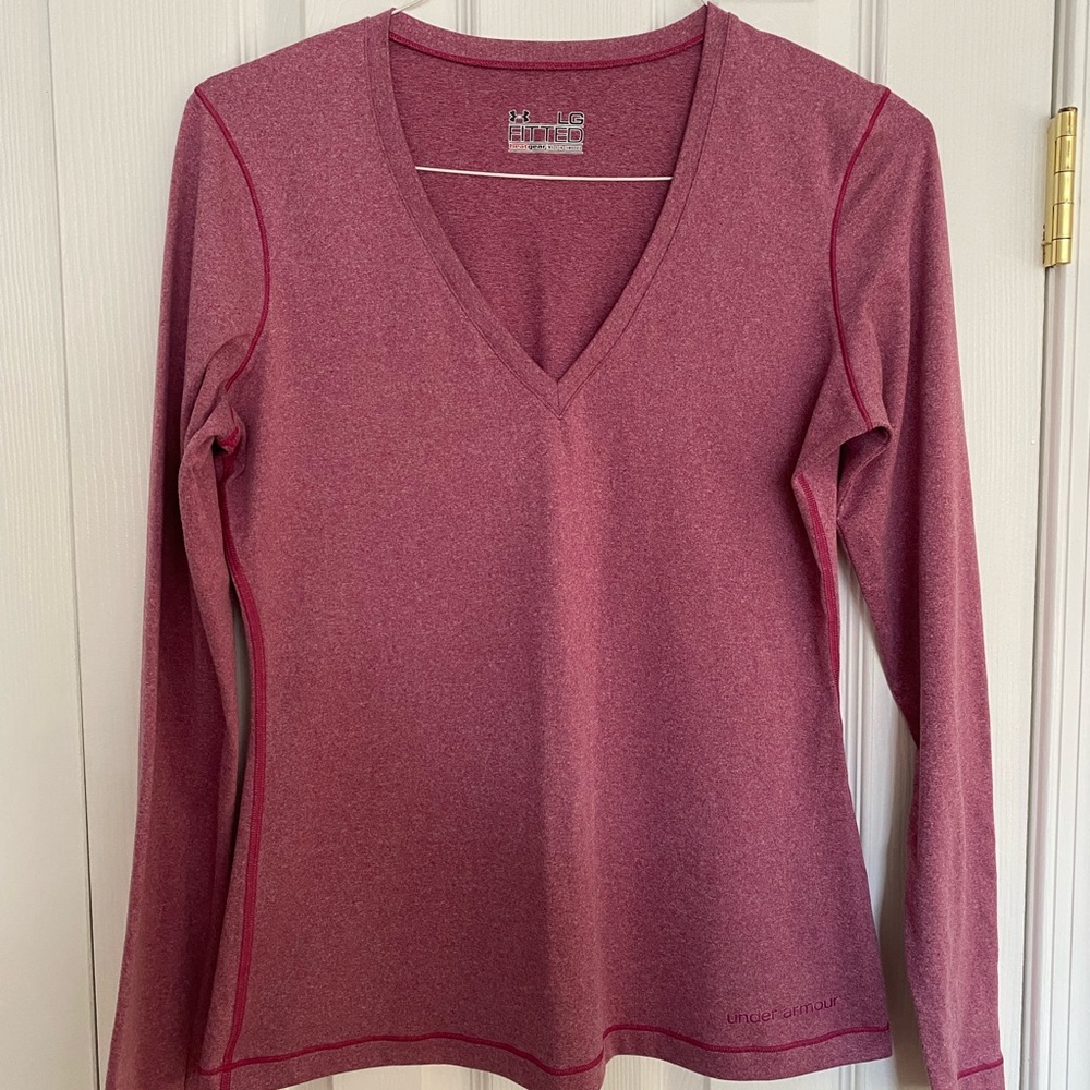 Under Armour Heat Gear Women’s Pink Fitted Shirt, Large, NWOT